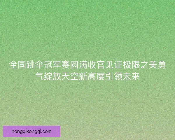 全国跳伞冠军赛圆满收官见证极限之美勇气绽放天空新高度引领未来